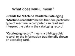 Marc Instance Understanding MARC 21 Cataloging | PDF | Information Science | Library ...
