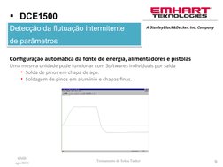 Treinamento de Solda Tucker 
GMB 
ago/2011
9
  DCE1500
Detecção da flutuação intermitente 
de parâmetros
Configuração automá