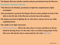 C
The Deputy Director matches smartly and gets permission from the Director.
The Deputy Adventurer Director;
“The Director Si