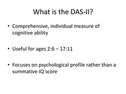 Das Ii Example DAS-II Cognitive Assessment Overview | PDF | Recall (Memory ...