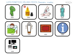 LOTO FONÉTICO. SÍLABA MIXTA .Posición  media
