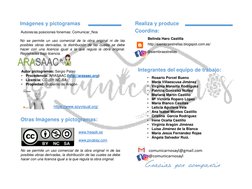 Integrantes del equipo de trabajo: 
Autor pictogramas: Sergio Palao
•
Procedencia: ARASAAC (http://arasaac.org) (http://arasa