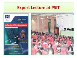 Expert Lecture at PSIT

