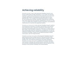 Reliability by daily usage is the short-term feedback loop for con­
tinuous optimization of daily operations. It is to make s