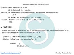 Class 11 Maths: Sets Notes PDF | PDF | Numbers | Real Number