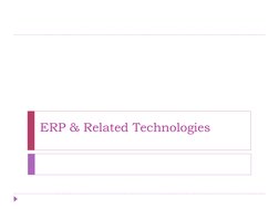 ERP & Related Technologies 
