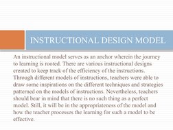 Overview of Instructional Design Models | PDF | Instructional Design ...