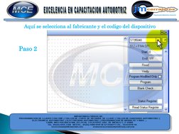  Aquí se selecciona al fabricante y el codigo del dispositivo 
Paso 2 
