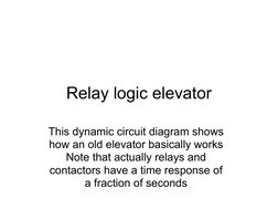 Relay logic elevator
This dynamic circuit diagram shows 
how an old elevator basically works
Note that actually relays and 
c