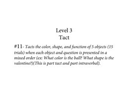 Level 3 VBMAPP Tool Kit | PDF | Adverb | Adjective