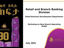CBE New Branch Operating Model Overview | PDF | Banks | Financial Economics