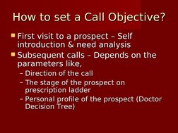Call Study Objective Effective Sales Call Objectives Guide | PDF | Medicine | Science