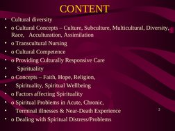 Cultural and Spiritual Diversity in Nursing | PDF | Spirituality ...