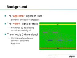 4
© 2010 Mentor Graphics Corp. Company Confidential
www.mentor.com
 The “aggressor” signal or trace 
— Switches and causes c