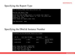 DOYENSYS
Specifying the Report Type
Specifying the Dbid & Instance Number
