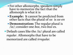 Two Allomorphs Examples Types and Examples of Allomorphs | PDF | Plural | Language Families