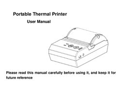 Portable Thermal Printer User Manual | PDF | Bluetooth | Usb