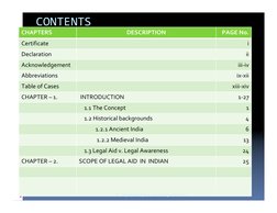 CONTENTS
CHAPTERS
DESCRIPTION
PAGE No.
Certificate
i
Declaration
ii
Acknowledgement
iii-iv
Abbreviations
ix-xii
Table of Case