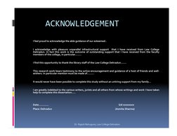 ACKNOWLEDGEMENT
I feel proud to acknowledge the able guidance of our esteemed..
I acknowledge with pleasure unparallel infras