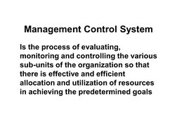 Management Control Systems Overview | PDF | Audit | Cost Of Capital