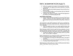 PART 6:  AN ADVENTURE TO LIVE (Chapter 11) 
 
•