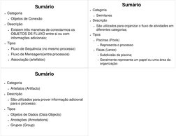 Sumário
●Categoria
●Objetos de Conexão
●Descrição
●Existem três maneiras de conectarmos os 
OBJETOS DE FLUXO entre si ou com