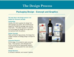 Packaging Design - Concept and Graphics
The Design Process
The next step in the design process is to  
design the consumer