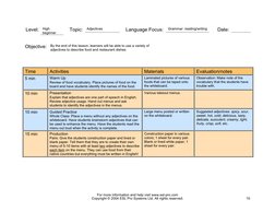 (http://www.esl-pro.com)Level: High 
beginner  
 
Topic: Adjectives 
 
Language Focus: 
Grammar: reading/writing 
 
Date: