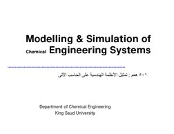 Chemical Engineering System Modeling | PDF | Differential Equations ...