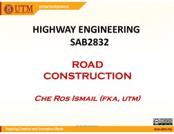 ROAD 
ROAD 
HIGHWAY ENGINEERING 
SAB2832
ROAD 
ROAD 
CONSTRUCTION
CONSTRUCTION
Che
Che Ros
Ros Ismail (
Ismail (fka
fka, , ut