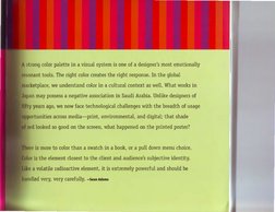 •;lr ong color palette in a visual system is one of a designer's most emotionally 
.ortcrnt tools. The right color creates th