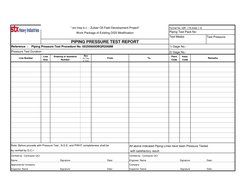 Piping Pressure Test Report Format | PDF