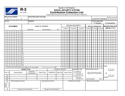 R3 Form Example SSS R-3 Contribution Collection Guide | PDF | Virtue | Social Institutions