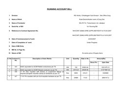 Ra Bill Format Running Account Bill for Electrification | PDF | Insulator (Electricity ...