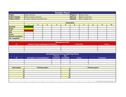 Project
Project #
Project manager
Sponsor
Project artifacts
Updated
1
2
3
4
5
6
7
8
9
10
Schedule
Scope
Cost
Risk
Issues
Plan