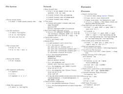 File System
⋆Secure mount points
U # mount -o nodev,noexec,nosuid /dev..
/tmp
⋆List ﬁle attributes
L # lsattr /var/log/foo
B