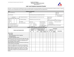 DOLE Compliance Assessment Checklist | PDF | Personal Protective ...