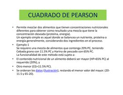 •
Permite mezclar dos alimentos que tienen concentraciones nutricionales 
diferentes para obtener como resultado una mezcla q