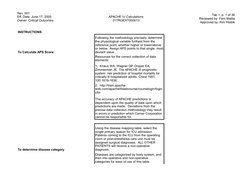 Rev. 001
Eff. Date: June 17, 2005
Owner: Critical Outcomes
APACHE IV Calculations
31TRGEXT000013
Tab 1, p. 1 of 36
Reviewed b