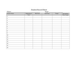 Student Record Sheet Template | PDF | Career & Growth