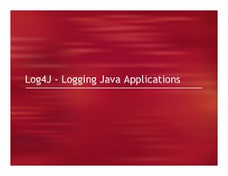 Log4J - Logging Java Applications
