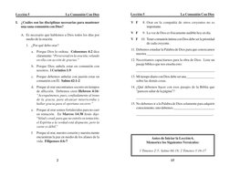 Lección 5
La Comunión Con Dios
Lección 5
La Comunión Con Dios
2
I.
¿Cuáles son las disciplinas necesarias para mantener
una s