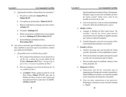 Lección 5
La Comunión Con Dios
Lección 5
La Comunión Con Dios
6
6. ¿Qué puede estorbar u obstaculizar mis oraciones?
a.
Pecad