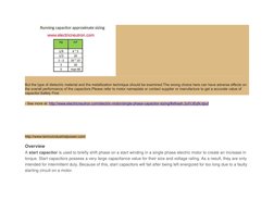 Single Phase Motor Capacitor Sizing Guide | PDF | Capacitor | Electric ...