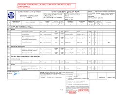 M
S/C
M
S
C
1.
7
7
D*
1.0
1.1
1.1.1
Dimensional & visual check
Dimn.
100%
100%
Drawing
Drawing
V
1.1.2
Chemical analysis
Reco