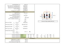 Punching diameter  Dm=
95.00 mm
Shear capacity thro. threaded portion =
848.230 KN
Shear cap. thro. unthreaded portion =
848.