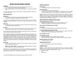 1 | TAXATION 1 NOTES (Based on Atty. Aranas’ Syllabus and Lecture) – EH403 S.Y. 2014-2015 
 
INCOME TAXATION: GENERAL OVERVIE