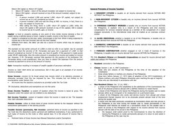 2 | TAXATION 1 NOTES (Based on Atty. Aranas’ Syllabus and Lecture) – EH403 S.Y. 2014-2015 
 
Return ON Capital vs. Return OF