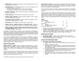 3 | TAXATION 1 NOTES (Based on Atty. Aranas’ Syllabus and Lecture) – EH403 S.Y. 2014-2015 
 
 
Resident Alien: an individual