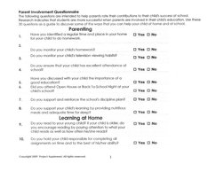Parent Involvement Questionnaire PDF | PDF